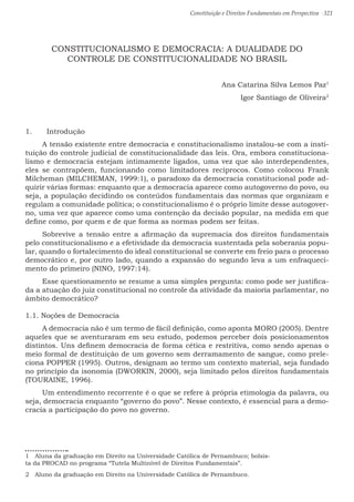 Constituição e Direitos Fundamentais em Perspectiva