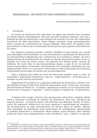 Constituição e Direitos Fundamentais em Perspectiva