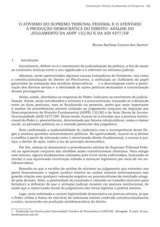 Constituição e Direitos Fundamentais em Perspectiva