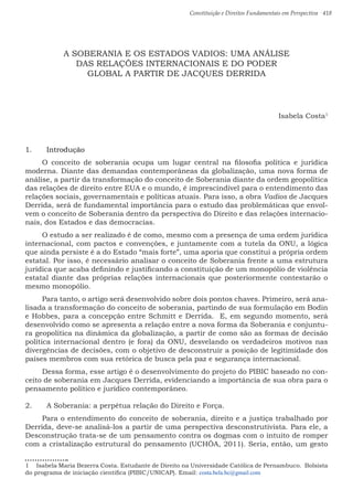 Constituição e Direitos Fundamentais em Perspectiva