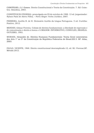 Constituição e Direitos Fundamentais em Perspectiva