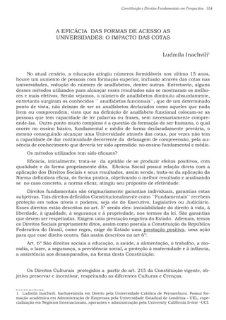 Constituição e Direitos Fundamentais em Perspectiva