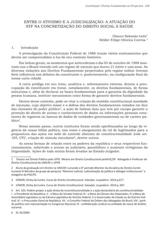 Constituição e Direitos Fundamentais em Perspectiva