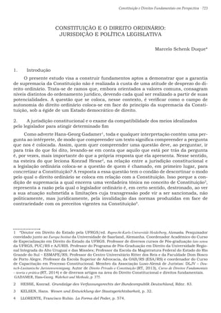 Constituição e Direitos Fundamentais em Perspectiva