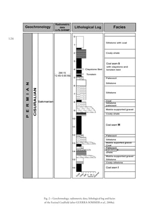 126
Fig. 2 – Geochronology, radiometric data, lithological log and facies
of the Faxinal Coalfield (after GUERRA-SOMMER et al., 2008a).
 