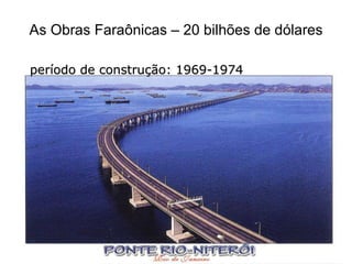 As Obras Faraônicas – 20 bilhões de dólares período de construção: 1969-1974 