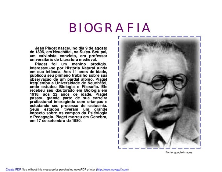 EDUCAÇÃO E SEUS SABERES: Jean Piaget