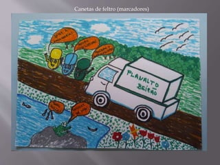 Canetas de feltro (marcadores)
 