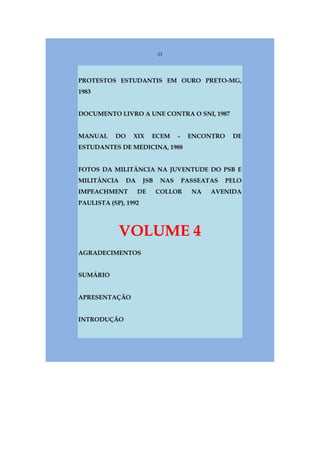 Livro Aspectos da história das juventudes brasileiras (1930-1985): um resgate histórico sem página virada [volume 4: 1994-2002]  