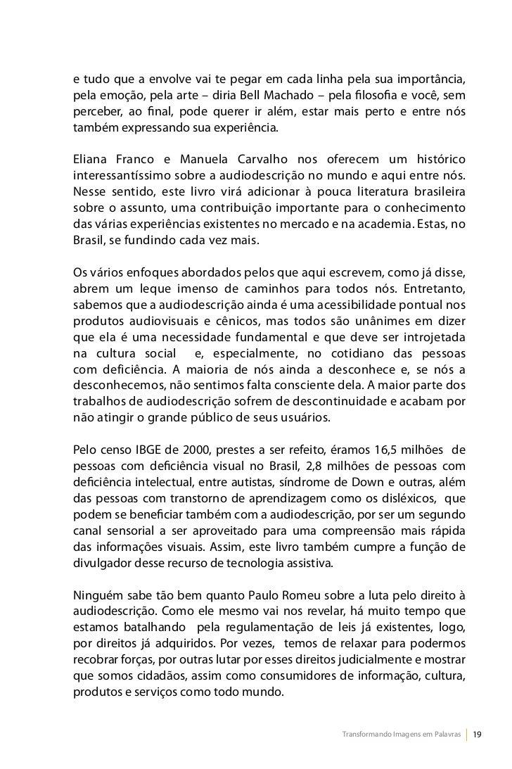 Audiodescricao Transformando Imagens Em Palavras Laercio Sant Anna Naziberto Oliveira Graciela Costa Lara Pozzobon Bell Machado