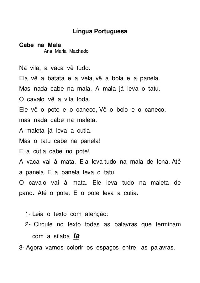livro cabe na mala atividades