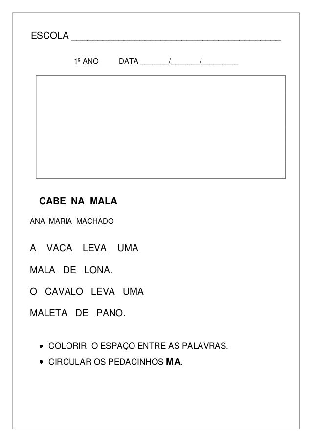livro cabe na mala atividades