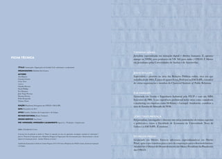 Ficha Técnica
Título Comunicação e Organizações da Sociedade Civil: conhecimento e reconhecimento
Organizadora Mafalda Eiró-Gomes
Autores
Ana Raposo
Catarina Gomes
César Neto
civicus
Cláudia Silvestre
David Phillips
Eva Marques
João Tiago Proença
Mariana Pereira
Pedro Krupenski
Tatiana Nunes
Edição Plataforma Portuguesa das ONGD e ESCS-IPL
Data Novembro de 2017
Apoio Camões, Instituto da Cooperação e da Língua
Revisor Editorial Bruno Venâncio
Design Gráfico Ana Grave
Pré-Impressão, Impressão e Acabamento Agora Lx - Produção e Arquitectura
ISBN: 978-989-95715-9-4
O presente livro foi publicado no âmbito do “Projeto de cooperação nas áreas da capacitação, investigação e produção de conhecimento”,
parte do “Protocolo de Cooperação entre a Plataforma Portuguesa de Organizações Não Governamentais para o Desenvolvimento e a Escola
Superior de Comunicação Social – Instituto Politécnico de Lisboa”
A publicação foi financiada no âmbito do Contrato Programa 2014-2018 entre a Plataforma das ONGD e Camões, Instituto da Cooperação
e da Língua.
Catarina Gomes
Jornalista especializada em inovação digital e direitos humanos. É experience
manager na NHM, uma produtora de VR 360 para media e ONGD. É Mestre
em Jornalismo pelas Universidades de Aarhus e de Amesterdão.
David Phillips
Especialista e pioneiro na área das Relações Públicas online, área em que
trabalha desde 2005. É autor de quatro livros, Professor na ESCS-IPL, consultor
de várias organizações e membro do Chartered Institute of Public Relations.
Eva Marques
Licenciada em Gestão e Engenharia Industrial pela FEUP e com um MBA
Executivo da PBS. A sua experiência profissional inclui áreas como consultoria
e marketing, em empresas como McKinsey e Lactogal. Atualmente, coordena a
área de Estudos de Mercado da NOS.
João Tiago Proença
Foi jornalista, investigador e docente em várias instituições do ensino superior
e politécnico, como a Faculdade de Economia da Universidade Nova de
Lisboa e a ESCS-IPL. É tradutor.
Pedro Krupenski
Licenciado em Direito. Exerceu advocacia, especializando-se em Direito
Penal, após o que transitou para a área da cooperação para o desenvolvimento.
Atualmente é Diretor de Desenvolvimento da Oikos e Presidente da Plataforma
das ONGD.
 