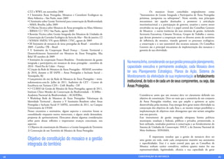 GTZ e WWF, em novembro 2008                                                          	         Os mosaicos foram concebidos originalmente como
     • I Seminário Áreas Protegidas, Mosaicos e Corredores Ecológicos na                  “Instrumentos de Gestão Integrada e Participativa de Áreas Protegidas
     Mata Atlântica – São Paulo, maio 2009                                                próximas, justapostas ou sobrepostas”. Neste sentido, seus principais
     • I Seminário sobre Gestão Territorial para conservação da Biodiversidade            mecanismos são aqueles destinados a promover a articulação
     – MMA, Brasília, julho 2009                                                          interinstitucional, e a participação de gestores, usuários e outros atores
     • I Oficina Técnica sobre Mosaicos de Áreas protegidas na Mata Atlântica             envolvidos na sua gestão. Este é o papel central dos Conselhos Gestores
     – RBMA/ CI / TFC/ São Paulo, agosto 2009                                             de Mosaicos e outras instâncias do seus sistemas de gestão, incluindo
     • Reunião Técnica sobre Gestão Integrada dos Mosaicos de Unidades de                 Secretaria Executivas, Câmaras Técnicas, Grupos de Trabalho e outros,
     Conservação do Corredor Ecológico da Serra do Mar – Rio de janeiro, CI               que devem promover a cooperação entre os diversos atores do território
     / SOSMA/ AMDL/ VN apoio RBMA / TNC, agosto de 2009                                   de influência do mosaico, visando garantir os processos ecológicos,
     • III Seminário de mosaicos de áreas protegidas do Brasil - setembro de              a conservação e o uso sustentável dos recursos naturais. Os Conselhos
     2009 - Curitiba / PR – Brasil                                                        Gestores são o principal mecanismo de implementação dos mosaicos e
     • V Seminário da Cooperação Brasil França - Gestão Territorial e                     garantia de sua efetividade.
     Desenvolvimento Sustentável em Mosaicos de Áreas Protegidas, Ilha
     Bela/ SP, outubro de 2009                                                            	
     • Seminário da cooperação Franco-Brasileira - Fortalecimento da gestão
     integrada e participativa em mosaicos de áreas protegidas - setembro de     Na mesma linha, considerando-se que gestão pressupõe planejamento,
     2010 - Nord-Pas de Calais – França                                          capacidade executiva e permanente avaliação, cada Mosaico deve
     • Criação da Rede de Mosaicos de Áreas Protegidas – REMAP, novembro
     de 2010, durante o III SAPIS – Áreas Protegidas e Inclusão Social –         ter seu Planejamento Estratégico, Planos de Ação, Sistema de
     Teresópolis, RJ                                                             Monitoramento da efetividade de sua implementação e fortalecimento
     • Lançamento do site da Rede de Mosaicos de Áreas Protegidas – www.
     redemosaicos.com.br. Julho de 2011, Auditório do CET - Centro de            institucional, do todo e de cada um de seus componentes, ou seja, das
     Excelência em Turismo CDS – UnB. Brasília – DF                              Áreas Protegidas.
     • 1º CURSO de Gestão de Mosaíco de Áreas Protegidas, agosto de 2011,
     Instituto Chico Mendes de Conservação da Biodiversidade – ICMBio -
     Academia Nacional da Biodiversidade – ACADEBio;                                      Considera-se assim que um mosaico deve ter claramente definido seu
     • Workshop Rede de Mosaicos de Áreas Protegidas- Valorizaçao da                      objetivo de constituição. Deve ser mais que a somatória de um conjunto
     Identidade Territorial , durante o V Seminário Brasileiro sobre Áreas                de Áreas Protegidas vizinhas, mas que amplie e aprimore as ações
     Protegidas e Inclusão Social (V SAPIS), novembro de 2011, no Campus                  desenvolvidas pelas mesmas. Essa sinergia deve gerar maior efetividade na
     Universitário da UFAM                                                                consecução dos objetivos de cada Área e, ao mesmo tempo possibilitar a
     Nesses encontros e seminários, alguns aspectos e conceitos foram se                  implementação de objetivos mais abrangentes que não seriam atingidos
     consolidando enquanto outros mereceram, e alguns ainda demandam,                     sem esta parceria.
     propostas de aprimoramento. Elencamos abaixo algumas considerações                   Este instrumento de gestão integrada ultrapassa limites políticos
     sobre parte dessas reflexões e importantes avanços conceituais, nos                  municipais, estaduais e federais, públicos e privados, promovendo, se
     aspectos:                                                                            bem utilizado, resultados positivos à conservação e ao fortalecimento do
     1) Objetivo de constituição do Mosaico e a Gestão Integrada do Território            Sistema de Unidades de Conservação- SNUC e do Sistema Nacional de
     2) Construção de um Território de Mosaico de Áreas Protegidas                        Meio Ambiente- SISNAMA.


     Objetivo de constituição do mosaico e a gestão                                       	        É importante ressaltar que a gestão de mosaicos deve ser
                                                                                          uma gestão em rede, onde cada componente mantém sua autonomia
     integrada do território                                                              e especificidades. Esta é a razão central para que os Conselhos de
                                                                                          Mosaico tenham caráter consultivo, embora quanto maior for sua
                                                                                          representatividade, legitimidade, eficácia e sua capacidade de gerar

48                                                                                       CONSER V A ÇÃ O D A NATU R EZ A                                               49
 