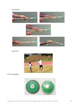 Empunhadura




	           Lançamento




7. Disco de papelão




    Aprimoramento do Esporte Escolar na Escola de Tempo Integral: Jogos e Brincadeiras, Atletismo e Ginastica.   53
 