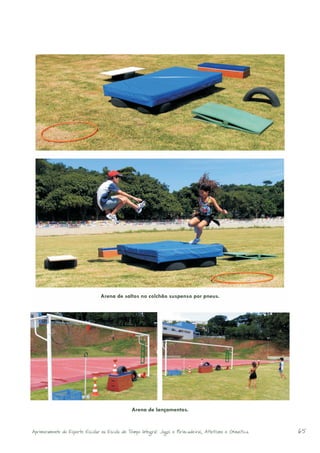 Arena de saltos no colchão suspenso por pneus.




                                                Arena de lançamentos.


Aprimoramento do Esporte Escolar na Escola de Tempo Integral: Jogos e Brincadeiras, Atletismo e Ginastica.   65
 