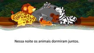 Nessa noite os animais dormiram juntos.
 