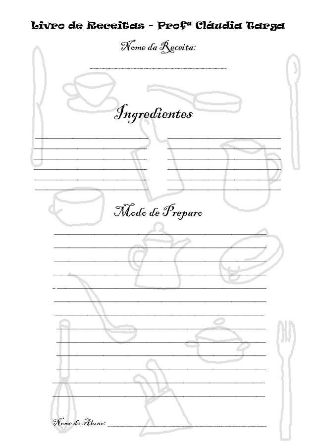 Como Montar Um Livro De Receitas