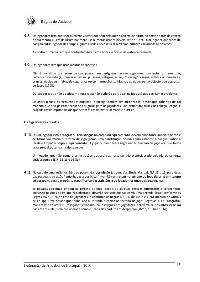 Livro de regras andebol 1 de julho 2010