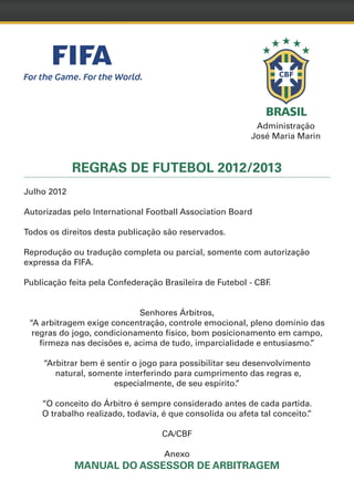 Livro de Regras 2012 - Futebol