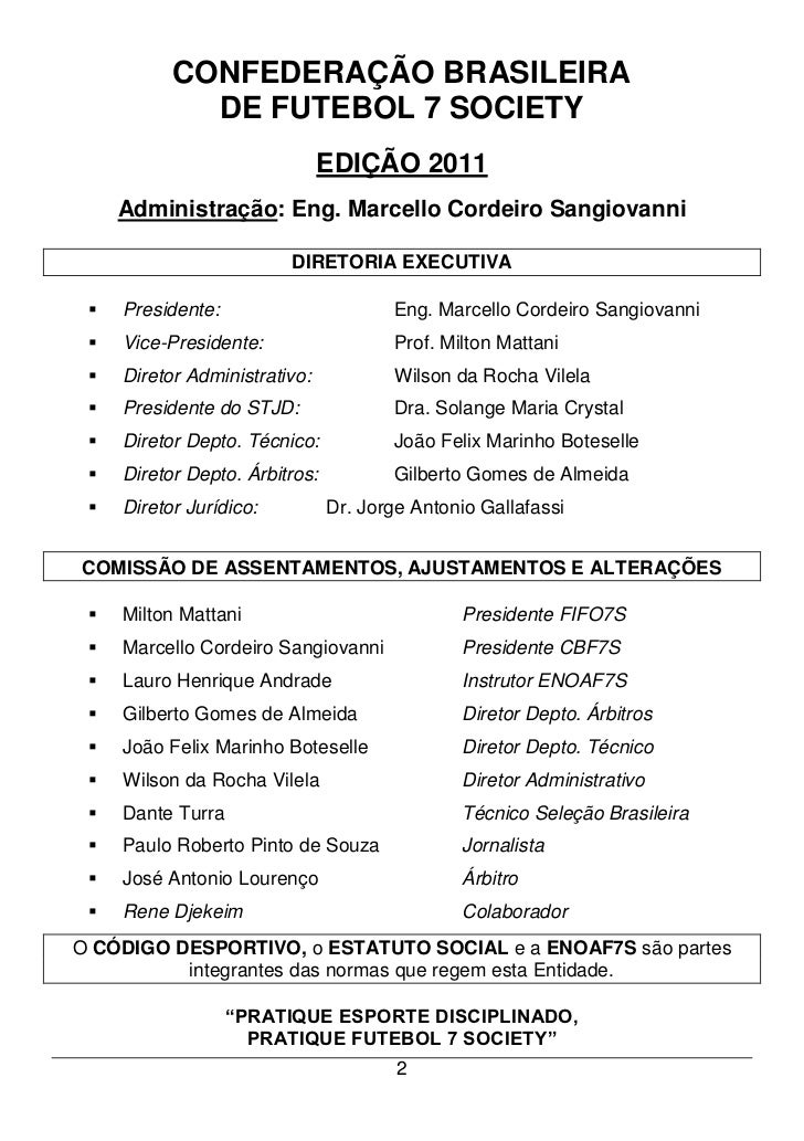 Livro de regras oficial futebol society 2011