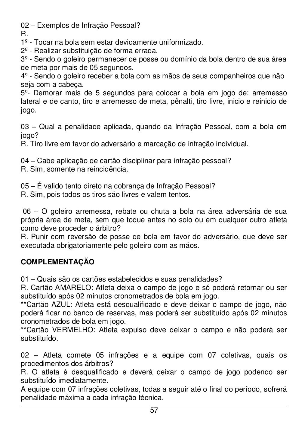 Livro de regras oficial futebol society 2011