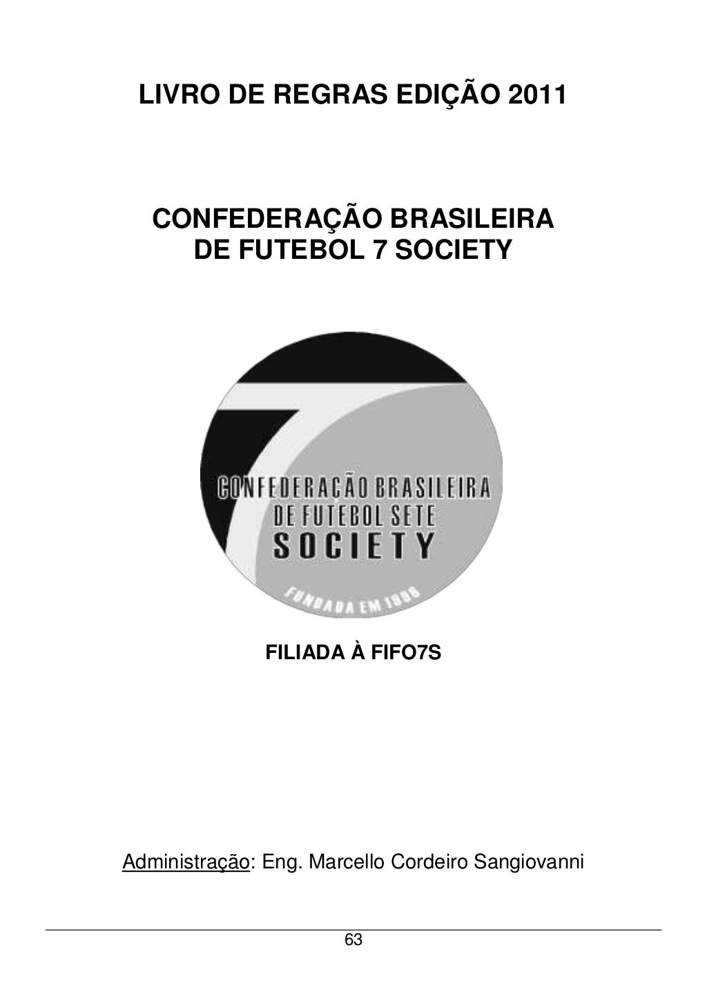 Livro de regras oficial futebol society 2011