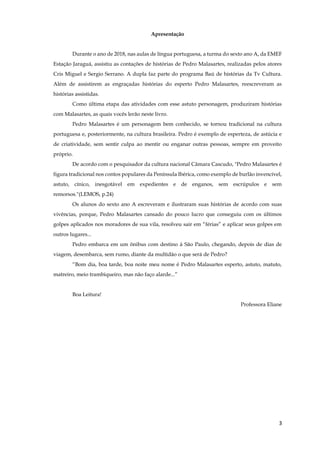 Pedro Malasartes EMEF Estação Jaraguá | PDF