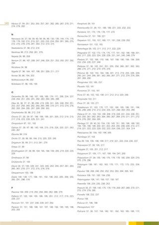 348 Myrtus 37; 94; 251; 253; 255; 257; 261; 262; 265; 267; 270; 271;       Parapholis 39; 101
      274; 279; 282
                                                                           Parentucellia 37; 39; 101; 186; 188; 221; 222; 232; 233
                                                                           Parietaria 101; 175; 176; 176; 177; 270
      N
                                                                           Paronychia 37; 101; 199; 221
      Narcissus 34; 37; 38; 39; 40; 94; 95; 96; 130; 139; 140; 174; 175;
      176; 179; 182; 215; 219; 221; 230; 232; 234; 255; 261; 265; 270;     Paspalum 101; 155; 157; 169; 171; 191; 238; 239; 250
      272; 275; 276; 279; 291; 304; 312; 314; 315                          Pennisetum 101; 132; 193
      Neatostema 37; 96; 212; 216                                          Petrorhagia 39; 102; 211; 212; 217; 222; 229
      Neotinea 96; 213; 258; 261; 279                                      Phagnalon 37; 102; 173; 174; 175; 177; 181; 182; 186; 198; 201;
      Nepeta 38; 96; 209                                                   203; 217; 220; 223; 224; 226; 228; 231; 241; 245; 246; 279

      Nerium 37; 96; 167; 206; 247; 248; 250; 251; 253; 255; 257; 292;     Phalaris 37; 102; 168; 170; 186; 187; 188; 190; 194; 194; 209;
      294                                                                  233; 234; 235; 237; 248

      Nicotiana 34; 96                                                     Phillyrea 37; 38; 102; 241; 251; 255; 258; 260; 261; 262; 263;
                                                                           266; 270; 271; 272; 274; 275; 278
      Nigella 37; 96; 184; 187; 196; 201; 209; 211; 217
                                                                           Phlomis 38; 102; 103; 184; 186; 201; 213; 219; 225; 226; 229;
      Nonea 38; 96; 194; 203                                               240; 241; 244; 246; 261; 263; 265; 267; 271; 272; 274; 278; 284;
                                                                           287; 289; 290
      Nothoscordum 96; 250
                                                                           Phragmites 103; 165; 237
      Notobasis 37; 96; 185; 195
                                                                           Physalis 103; 191
                                                                           Picnomon 37; 103; 181
      O
                                                                           Picris 37; 40; 103; 183; 190; 211; 212; 213; 220; 246
      Oenanthe 39; 96; 148; 167; 168; 169; 170; 171; 206; 234; 237;
      239; 250; 251; 255; 291; 292; 293; 294; 295; 296                     Pimpinella 103; 211
      Olea 34; 36; 37; 41; 96; 206; 219; 226; 241; 245; 248; 250; 251;     Pinus 37; 39; 103; 271
      253; 257; 258; 260; 262; 264; 265; 266; 270; 271; 272; 274; 278;
      282; 283; 284; 285; 287; 289; 290; 303                               Piptatherum 37; 103; 170; 177; 183; 184; 185; 186; 191; 194;
                                                                           195; 206; 209; 210; 213; 234; 235; 237; 248; 250; 255; 265
      Omphalodes 38; 96; 212; 216
                                                                           Pistacia 37; 41; 103; 104; 186; 206; 219; 226; 241; 244; 248; 251;
      Ononis 37; 38; 39; 97; 186; 188; 189; 201; 205; 212; 214; 215;       253; 255; 261; 262; 263; 264; 265; 267; 269; 270; 271; 271; 272;
      217; 219; 223; 228; 229; 231; 241                                    274; 278; 282; 284; 285
      Onopordum 97; 181; 182                                               Plantago 37; 39; 40; 50; 104; 130; 140; 151; 165; 186; 188; 193;
                                                                           194; 195; 198; 199; 200; 201; 203; 204; 205; 206; 209; 210; 217;
      Ophrys 37; 39; 97; 98; 140; 184; 215; 218; 224; 225; 231; 243;       219; 221; 222; 223; 229; 232; 233; 234; 236; 237; 304; 314
      245; 267
                                                                           Platycapnos 38; 104; 192; 196; 205
      Opuntia 98; 316
                                                                           Plumbago 37; 104
      Orchis 37; 38; 98; 99; 184; 215; 220; 225; 245
                                                                           Poa 39; 104; 105; 198; 199; 217; 219; 221; 222; 234; 235; 237
      Origanum 38; 99; 211; 213; 261; 279
                                                                           Polycarpon 37; 39; 105; 217
      Orlaya 37; 99
                                                                           Polygala 37; 105; 201; 212; 217
      Ornithogalum 37; 38; 99; 184; 185; 188; 194; 205; 219; 220; 225;
      229                                                                  Polygonum 37; 105; 171; 187; 189; 194; 247; 250
      Ornithopus 37; 99                                                    Polypodium 37; 39; 105; 148; 175; 178; 179; 180; 209; 224; 270;
                                                                           275; 279; 296
      Orobanche 37; 100
                                                                           Polypogon 106; 161; 162; 163; 170; 171; 172; 173; 233; 234;
      Osyris 34; 37; 100; 226; 241; 243; 245; 253; 255; 257; 261; 263;     239
      265; 267; 270; 271; 272; 275; 276; 278
                                                                           Populus 106; 206; 248; 250; 252; 253; 293; 294; 295; 303
      Otospermum 100; 186
                                                                           Portulaca 106; 191; 192; 194; 239
      Oxalis 100; 149; 177; 186; 191; 192; 196; 203; 205; 206; 255;
      265; 291; 296; 316                                                   Potamogeton 106; 147; 156; 157; 158; 167
                                                                           Potentilla 106; 234; 235; 236; 253
      P                                                                    Prasium 34, 37; 106; 140; 175; 178; 179; 209; 267; 269; 270; 271;
                                                                           272; 274; 278; 285
      Paeonia 100; 209; 219; 255; 258; 260; 263; 266; 279
                                                                           Prunella 106; 232; 237
      Pallenis 37; 100; 184; 185; 186; 195; 201; 212; 217; 219; 223;
      228; 231                                                             Prunus 106
      Panicum 101; 191; 237; 238; 239; 247; 250                            Psilurus 37; 106; 198
      Papaver 37; 101; 186; 186; 187; 187; 188; 194; 195; 195; 196;        Pterospartum 107
      203; 205
                                                                           Pulicaria 37; 38; 107; 154; 160; 161; 162; 163; 165; 166; 172;



      ÍNDICE DE GÉNEROS FLORÍSTICOS
 