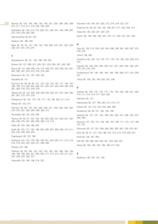 350 Stachys 38; 120; 184; 188; 193; 195; 201; 205; 206; 208; 209;          Tripodion 125; 184; 201; 203; 212; 214; 216; 222; 231
      210; 211; 213; 217; 219; 222; 228; 229
                                                                           Tuberaria 34; 38; 40; 125; 142; 199; 201; 217; 222; 304; 314
      Staehelina 38; 120; 213; 219; 226; 231; 240; 241; 244; 246; 267;
      272; 275; 279; 282; 284                                              Tulipa 38; 125; 240; 241; 267; 341

      Stauracanthus 39; 40; 120                                            Typha 125; 158; 165; 166; 167; 170; 171; 235; 237; 291; 293

      Stellaria 120; 186; 209
      Stipa 38; 39; 42; 121; 194; 197; 198; 200; 215; 221; 222; 225;       U
      226; 227; 241; 270; 275                                              Ulex 40; 126; 213; 226; 242; 244; 246; 259; 261; 263; 267; 275;
                                                                           276; 279

      T                                                                    Ulmus 126; 250

      Taeniatherum 38; 121; 195; 198; 199; 200                             Umbilicus 39; 126; 175; 176; 177; 178; 179; 180; 182; 209; 214;
                                                                           270
      Tamarix 38; 121; 206; 247; 250; 251; 253; 255; 291; 292; 293
                                                                           Urginea 38; 126; 220; 226; 229; 231; 241; 243; 245; 246; 267;
      Tamus 39; 121; 206; 208; 210; 219; 248; 251; 253; 255; 257; 261;     270; 272; 275; 279
      263; 265; 267; 270; 272; 275; 279; 284
                                                                           Urospermum 38; 126; 188; 194; 198; 199; 208; 217; 219; 229;
      Tanacetum 38; 121; 187; 189; 190                                     231
      Teesdalia 38; 121                                                    Urtica 38; 126; 192; 194; 202; 207; 208
      Teucrium 34; 38; 39; 40; 121; 122; 132; 142; 167; 171; 184; 187;
      188; 189; 213; 220; 224; 226; 231; 235; 241; 242; 244; 245; 259;
      261; 263; 270; 275; 276; 279                                         V

      Thapsia 38; 39; 122; 220; 226; 229; 230; 230; 231; 241; 245; 246;    Valantia 38; 126; 175; 176; 177; 178; 179; 180; 199; 201; 205;
      261; 267; 272; 275; 279                                              210; 211; 212; 214; 217; 224; 226

      Theligonum 38; 122; 175; 176; 177; 178; 199; 205; 211; 214           Valeriana 38; 127

      Thlaspi 38; 122; 210                                                 Valerianella 38; 127; 196; 205; 212; 214; 217

      Thymbra 38; 69; 122; 220; 226; 229; 231; 242; 244; 245; 267;         Velezia 38; 127; 212; 216; 222; 289; 290
      270; 275; 281; 282; 284; 289; 309; 312                               Verbascum 38; 39; 127; 182; 185; 186
      Thymelaea 39; 122; 245; 246                                          Verbena 38; 127; 147; 164; 166; 235; 236; 237; 238; 239; 257;
      Thymus 34; 40; 47; 123; 142; 184; 220; 226; 231; 240; 241; 242;      295; 298
      244; 246; 275; 281; 282; 284; 289; 312; 314                          Veronica 127; 155; 157; 158; 165; 167; 169; 171; 172; 173; 186;
      Tolpis 39; 123; 198; 199; 222                                        187; 237

      Torilis 38; 123; 177; 185; 196; 205; 206; 207; 208; 209; 210; 211;   Viburnum 38; 127; 251; 258; 260; 262; 265; 267; 276; 278; 281
      233; 235; 248; 250; 255                                              Vicia 38; 39; 41; 127; 128; 186; 187; 210; 212; 219; 229; 237
      Tragopogon 38; 123; 186                                              Viola 38; 128; 187; 258
      Trachynia 123; 175; 178; 198; 199; 201; 203; 205; 211; 212; 214;     Vitis 38; 128; 206; 248; 250; 251; 253; 255; 257
      216; 219; 222; 223; 229; 231; 289; 290
                                                                           Vulpia 39; 129; 194; 195; 198; 199; 217; 222
      Tribulus 123; 186
      Trifolium 38; 39; 100; 123; 124; 125; 163; 165; 186; 188; 194;
      196; 198; 199; 200; 201; 204; 205; 211; 212; 214; 216; 217; 221;     X
      222; 229; 235; 236; 237
                                                                           Xanthium 129; 187; 191; 192
      Trigonella 125; 194; 198; 214; 222




      ÍNDICE DE GÉNEROS FLORÍSTICOS
 