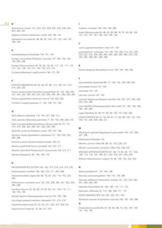 352 D                                                                    I
    daucetosum maximi 151; 223; 227; 228; 230; 232; 236; 243;            Inuletum revolutae 149; 184; 186; 296
    252; 285; 291
                                                                         Isoeto-Nanojuncetea 63; 68; 83; 85; 86; 90; 91; 93; 94; 108;
    Digitario ischaemi-Setarienion viridis 149; 190; 191                 127; 147; 157; 161; 162; 163; 165; 166
    Diplotaxion erucoidis 65; 66; 69; 82; 104; 121; 122; 149; 187;
    189; 190
                                                                         J
                                                                         Junco pygmaei-Isoetetum velati 147; 160
    E
                                                                         juniperetosum turbinatae 153; 160; 193; 202; 215; 221; 225;
    elaeoselinetosum tenuifoliae 149; 181; 182                           230; 232; 242; 249; 262; 264; 265; 266; 268; 269; 270; 276;
                                                                         284; 285; 286; 287; 288; 289
    Eryngio corniculatae-Preslietum cervinae 147; 160; 162; 163;
    164; 295; 298
    Eryngio-Ulicion erinacei 38; 50; 55; 79; 84; 113; 116; 117; 118;     K
    121; 122; 126; 132; 141; 142; 152; 312; 315
                                                                         Kickxio lanigerae-Tanacetetum annui 149; 189; 190; 296
    Eucladio-Adiantetum capilli-veneris 148; 173; 291

                                                                         L
    F
                                                                         Lavanduletalia stoechadis 66; 77; 125; 152; 239; 240; 241
    FESTUCO-BROMETEA 49; 52; 63; 97; 99; 113; 120; 151; 215;
    219; 220; 225                                                        Lemnetalia minoris 147; 155

    Ficario ranunculoidis-Fraxinetum angustifoliae 25; 153; 168; 235;    Lemnetea 147; 155
    237; 238; 243; 246; 253; 254; 255; 256; 290; 291; 292; 293; 295      Lemnion minoris 147; 155
    Fraxino angustifoliae-Ulmenion minoris 153; 252; 255                 Lonicero hispanicae-Rubetum ulmifolii 152; 237; 247; 248; 249;
    Fumarion wirtgenii-agrariae 77; 100; 149; 191; 192                   252; 254; 256
                                                                         Loto subbiflori-Chaetopogonetum fasciculati 147; 160; 162; 163;
                                                                         164; 165; 298
    G
                                                                         Lygeo-Stipetalia 50; 89; 97; 98; 99; 102; 151; 224; 226
    Galio-Alliarion petiolatae 119; 150; 207; 208; 210
                                                                         LYGEO-STIPETEA 50; 51; 54; 58; 67; 71; 80; 98; 102; 122; 140;
    Galio aparines-Alliarietalia petiolatae 71; 92; 150; 206; 208; 210   142; 151; 224; 226; 228; 231
    Galio concatenati-Brachypodietum phoenicoidis 26; 27; 151;
    218; 219; 256; 262; 280; 281; 282; 283; 284
                                                                         M
    Gastridio ventricosi-Trifolietum scabri 150; 197; 199
                                                                         Medicagini rigidulae-Aegilopetum geniculatae 150; 197; 200;
    Gaudinio fragilis-Agrostietum castellanae 151; 160; 230; 233;        281; 296
    295; 298
                                                                         Melampyro-Holcetalia 150
    Geranio purpurei-Cardaminetalia hirsutae 150; 211
                                                                         Mentho-Juncion inflexi 69; 86; 93; 152; 236; 237
    Geranio pusilli-Anthriscion caucalidis 150; 207; 211
                                                                         Mentho suaveolentis-Juncetum inflexi 152; 236; 237
    Geranio rotundifolli-Theligonetum cynocrambis 150; 210; 211
                                                                         MOLINIO-ARRHENATHERETEA 61; 68; 73; 82; 94; 101; 104;
    Glycerio-Sparganion 94; 148; 168; 170                                106; 114; 116; 152; 169; 221; 232; 235; 237; 238; 239
                                                                         Molinio-Holoschoenion vulgaris 75; 90; 108; 152; 233; 235
    H
    HELIANTHEMETEA GUTTATI 150; 162; 212; 214; 216; 219; 225             N
    Helosciadetum nodiflori 148; 169; 170; 171; 295; 296                 Nanocyperetalia 81; 147; 164; 166
    Holoschoenetalia vulgaris 58; 69; 76; 93; 102; 114; 152; 233;        Narcisso calcicolae-gaditani 148; 175; 176; 296
    235
                                                                         Narcisso willkommii-Festucetum amplae 151; 232; 234; 290;
    Holoschoeno-Juncetum acuti 152; 235; 236; 290; 291; 293; 294;        291; 292; 293; 294
    295; 296
                                                                         Nasturtio-Glycerietalia 50; 148; 168; 170; 171; 172
    Hordeion leporini 52; 55; 65; 70; 82; 83; 101; 104; 110; 111;
    149; 193; 195                                                        Nasturtion officinalis 53; 110; 148; 169; 171; 172

    Hordeo leporini-Glossopappetum macroti 150; 193; 196                 NERIO-TAMARICETEA 153; 247; 250; 251; 303

    Hornungio petraea-Linarietum haenseleri 151; 213; 214                Notobasio syriacae-Scolymetum maculati 149; 183; 185; 296

    Hyparrhenietalia hirtae 52; 53; 83; 151; 224; 227; 228; 231          O

    Hyparrhenion hirtae 62; 70; 89; 151; 227                             Onopordenea acanthii 60; 61; 62; 65; 66; 74; 103; 109; 149;
                                                                         181; 184; 185




    ÍNDICE FITOSSOCIOLÓGICO
 