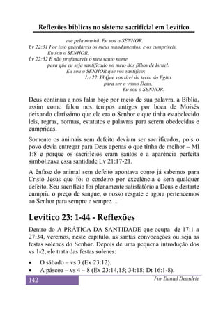 AS LEIS DA VIDA - Reflexões bíblicas no sistema sacrificial em Levíticus