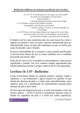 AS LEIS DA VIDA - Reflexões bíblicas no sistema sacrificial em Levíticus