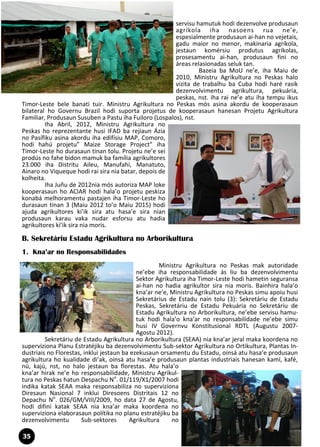 Memoria : Ministerio Agricultura e Pescas Timor Leste Periodo 2007 ...