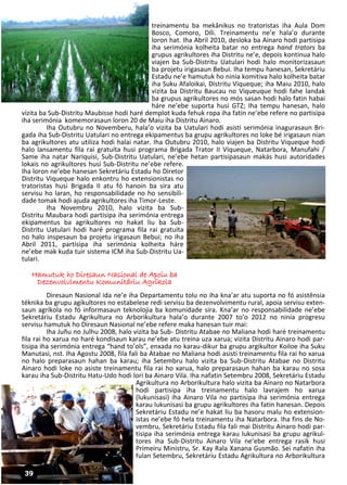 Memoria : Ministerio Agricultura e Pescas Timor Leste Periodo 2007 ...
