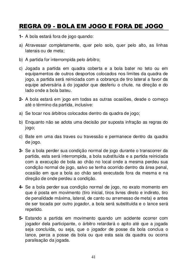 Regras fora de jogo Regras fora de jogo