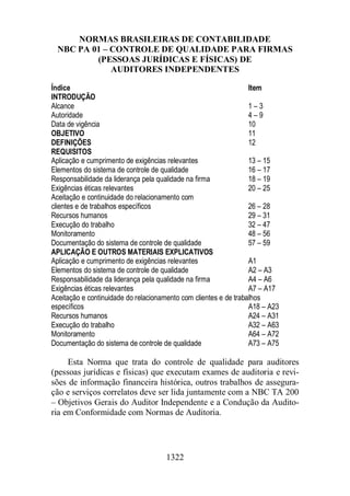 Normas Auditorias Perícia Contábil.