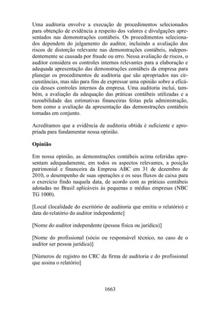 Normas Auditorias Perícia Contábil.