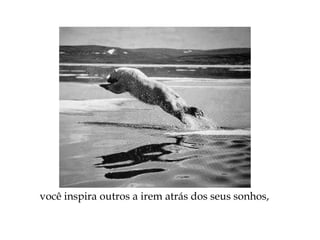 você inspira outros a irem atrás dos seus sonhos,
 