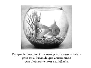 Por que tentamos criar nossos próprios mundinhos
para ter a ilusão de que controlamos
completamente nossa existência,
 