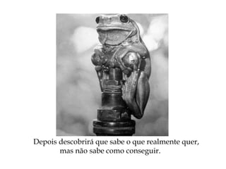 Depois descobrirá que sabe o que realmente quer,
mas não sabe como conseguir.
 