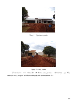 Figura 34 – Foto da casa inteira




                                    Figura 35 – Lote inteiro.

      O lote da casa é muito extenso. No lado direito esta a piscina e a Jabuticabeira. Logo atrás
da árvore será a garagem. Do lado esquerdo será uma academia e um SPA.




                                                                                               40
 