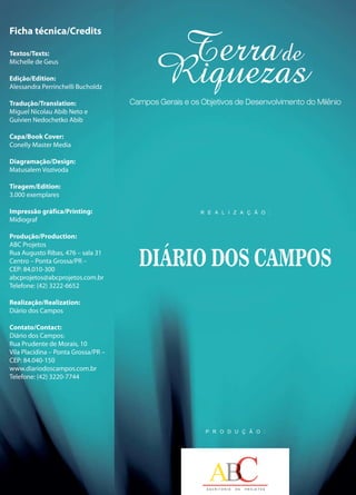 Livro Terra de Riquezas  *(segunda edicao)