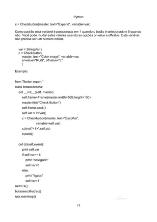 Python Interface Gráfica Tkinter | PDF