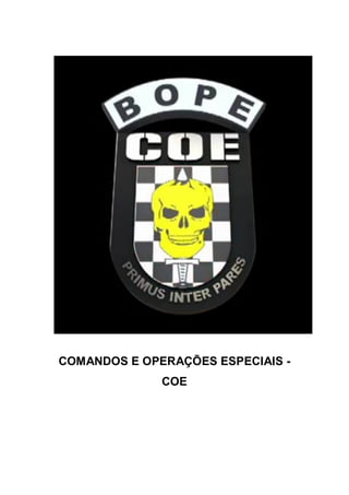 COMANDOS E OPERAÇÕES ESPECIAIS -
COE
 