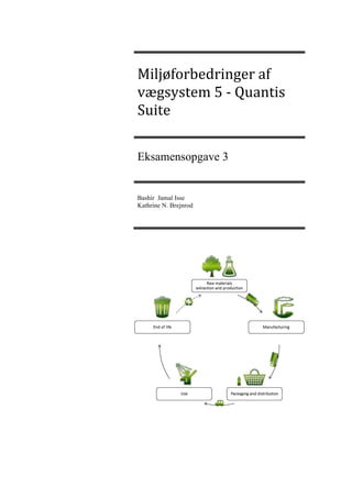  
	
  
	
  
Miljøforbedringer	
  af	
  
vægsystem	
  5	
  -­‐	
  Quantis	
  
Suite	
  
Eksamensopgave 3
Bashir Jamal Isse
Kathrine N. Brejnrod
 