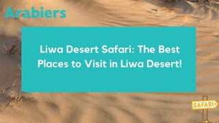 Liwa Desert Safari: The Best
Places to Visit in Liwa Desert!
 