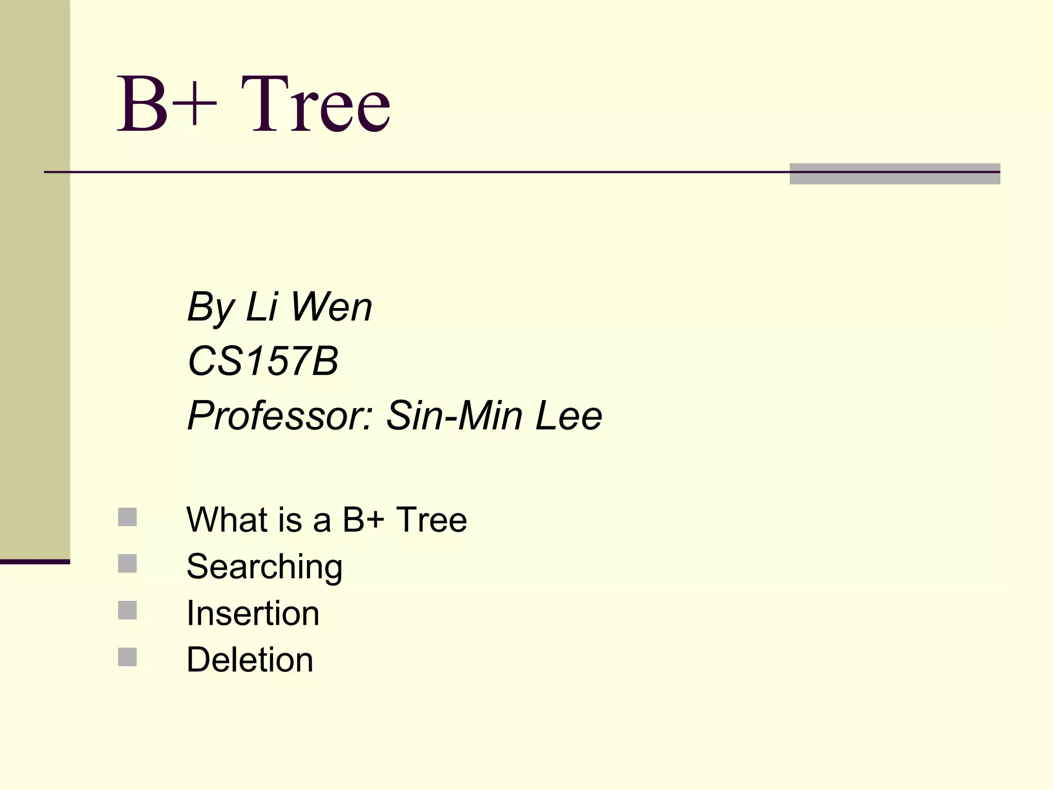 b+ tree | PPT