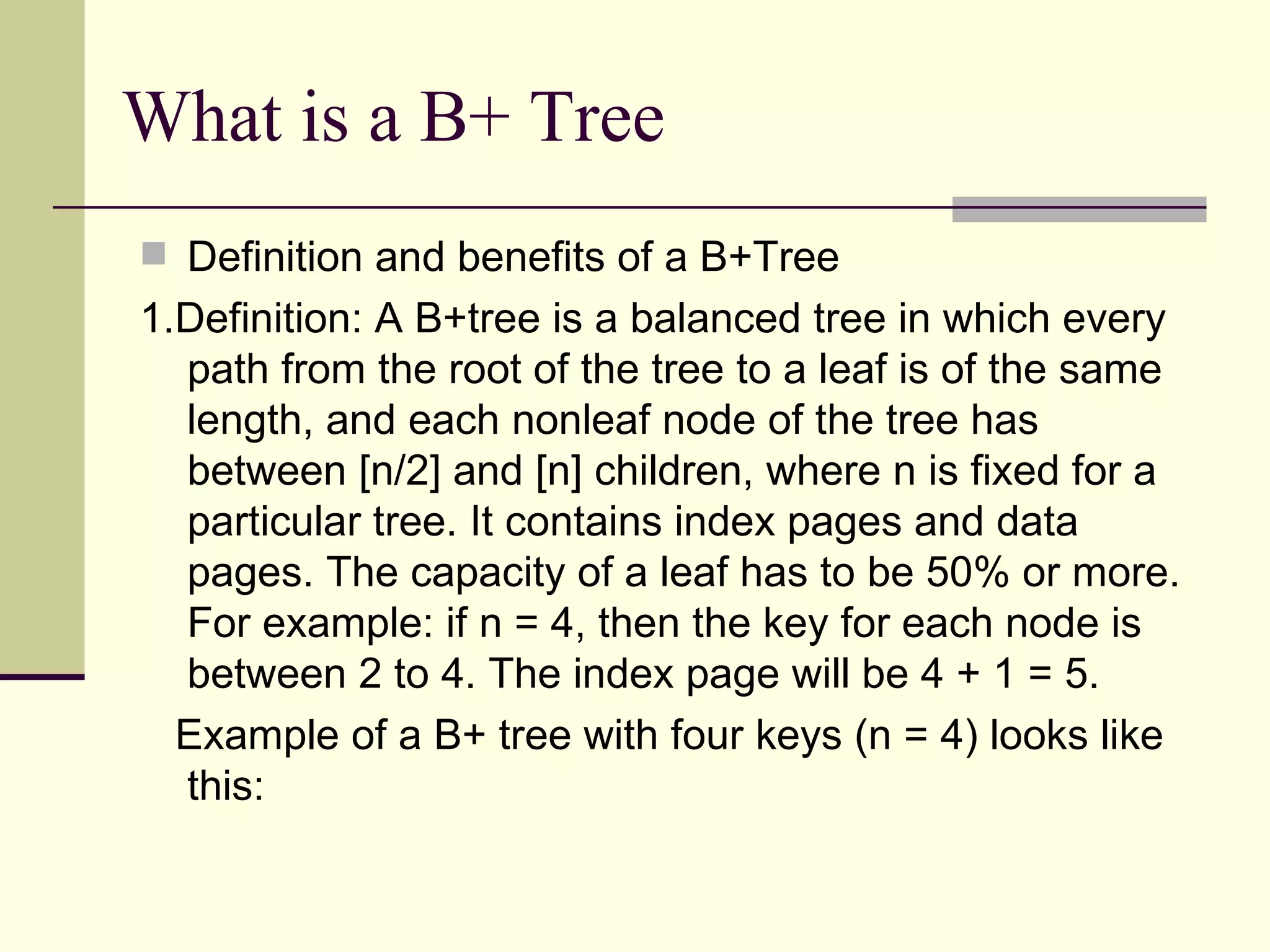 b+ tree | PPT
