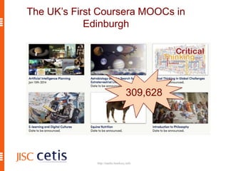 The UK’s First Coursera MOOCs in
Edinburgh
http://mashe.hawksey.info
309,628
 